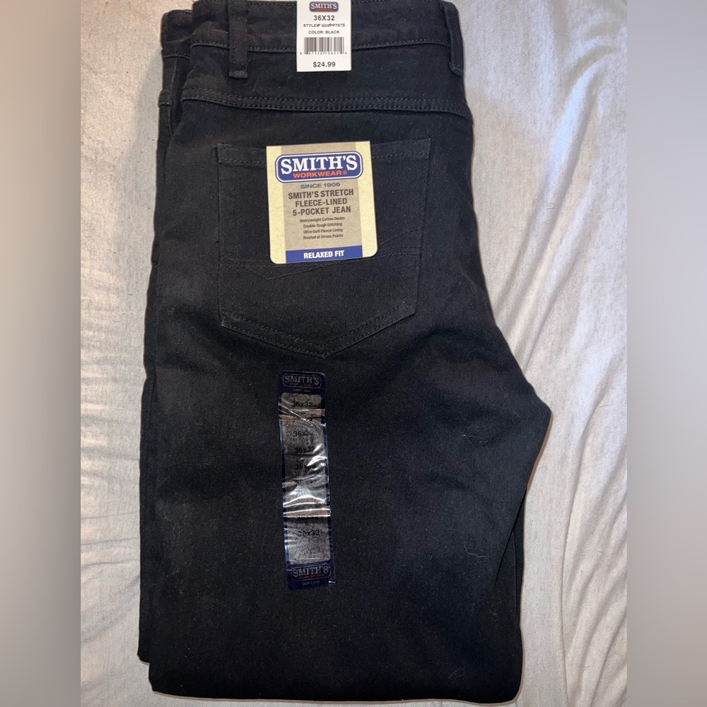 Mens Smith black fleece lined jeans